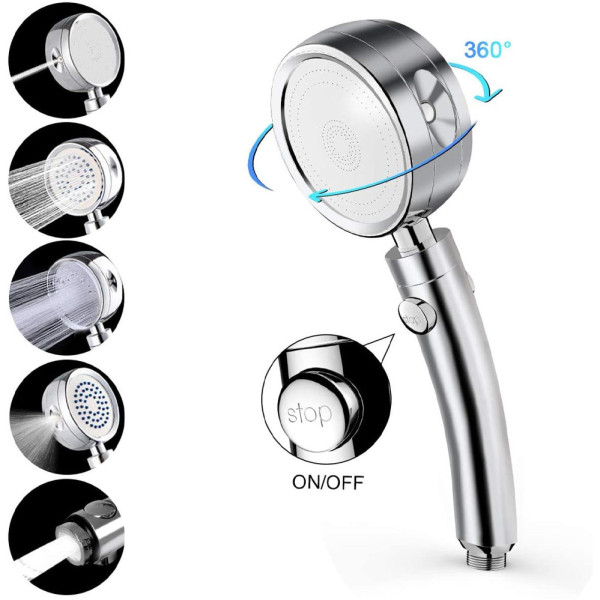 Лейка душевая с уникальным рисунком воды и турбонадувом Turbocharged shower 360 градусов верхний душ для ванно Лейка душевая с уникальным рисунком воды и турбонадувом Turbocharged shower 360 градусов верхний душ для ванно
