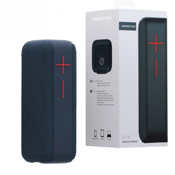 Беспроводная портативная Bluetooth колонка Hopestar P15 Серая Мощная водонепроницаемая USB FM акустика