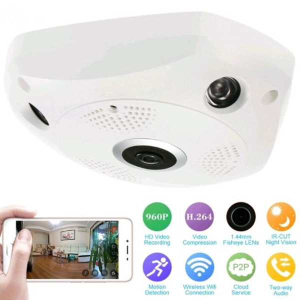 Потолочная камера видеонаблюдения панорамная CAMERA V300 VRCAM наблюдения для дома с ик подсветкой WIFI IP Потолочная камера видеонаблюдения панорамная CAMERA V300 VRCAM наблюдения для дома с ик подсветкой WIFI IP