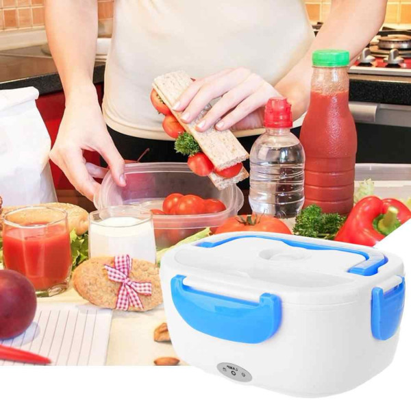 Ланч-бокс с подогревом от сети 220V Голубой Electric lunch box Контейнер для еды судок для обедов