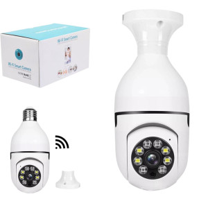 Панорамная IP камера видеонаблюдения в патрон WiFi Camera 4MP датчик движения ночной режим ик подсветка