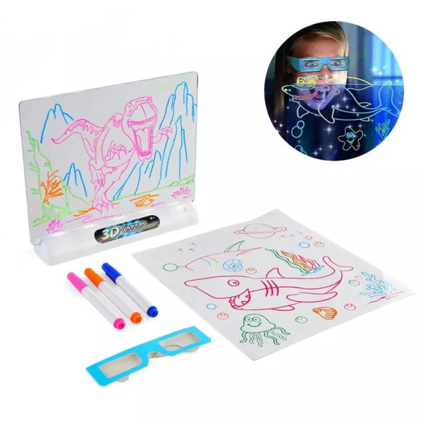 Доска для рисования с эффектом 3D Magic Drawing Board Планшет для детей 3д Набор для детского творчества