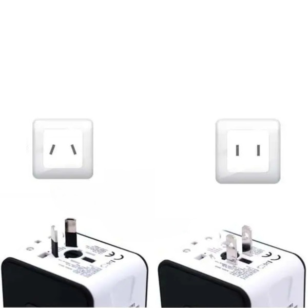 Универсальный сетевой адаптер для путешествий Adapter Travel Переходник для всех типов розеток USB Белый