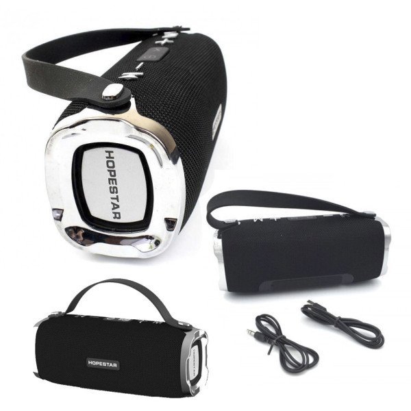 Портативная беспроводная Bluetooth колонка Hopestar H24 (Синяя). Мощная, USB, FM, стерео акустика. Спикерфон