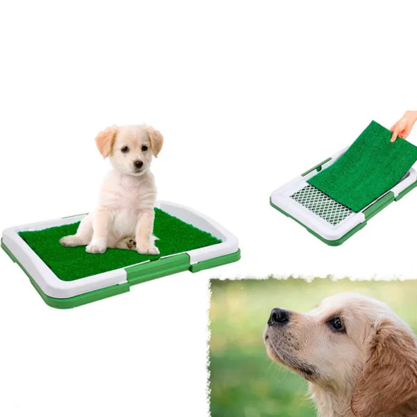 Туалет для собак трёхъярусный Puppy Potty Pad лоток для домашних животных с травой и решеткой 47х34х6см Туалет для собак трёхъярусный Puppy Potty Pad лоток для домашних животных с травой и решеткой 47х34х6см