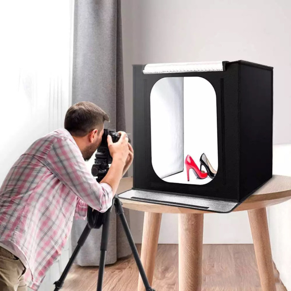 Фотобокс для предметной съемки Световой Фотокуб Складной лайткуб размеры 60x60x60