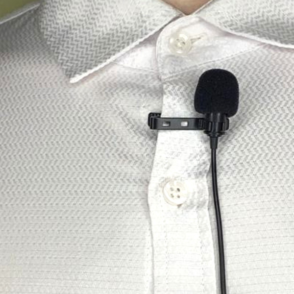 Микрофон петличный для записи звука Петличка блогерская для смартфона Mic M-01 jack 3.5 мм с клипсой стерео