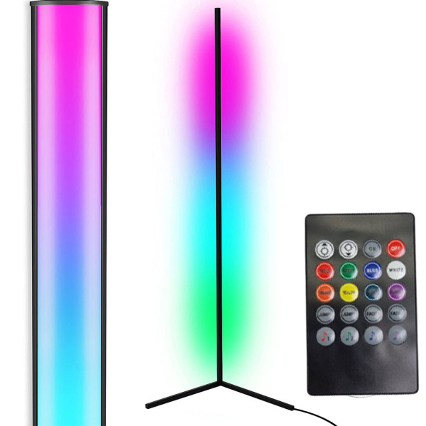 Светодиодный угловой торшер с пультом управления RGB светильник с регулировкой яркости лампа 130 см складная