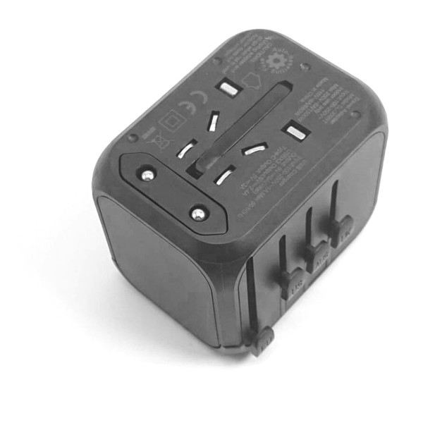 Универсальный адаптер для путешествий и дома сетевой USB Travel Adapter переходник для розеток Черный
