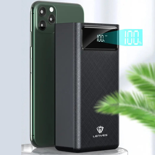 Повербанк 40000 mAh Power bank Портативный PX491 Зарядное устройство для телефона Lightning Type-C 4 USB