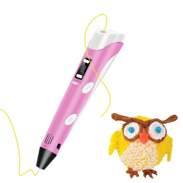 3D Ручка для дітей 3Д ручка 3-го покоління з дисплеєм LCD Pen 3 Набір з Еко Пластиком та трафаретом рожева 3D Ручка для дітей 3Д ручка 3-го покоління з дисплеєм LCD Pen 3 Набір з Еко Пластиком та трафаретом рожева