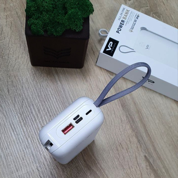 Powerbank Портативный Повербанк Veron 30000mAh Пауэрбанк для зарядки телефона Micro Type-c Lightning павербенк