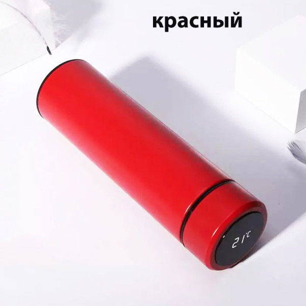 Умный термос с датчиком индикатором температуры термокружка 500 мл с интеллектуальным LED экраном красный Умный термос с датчиком индикатором температуры термокружка 500 мл с интеллектуальным LED экраном красный