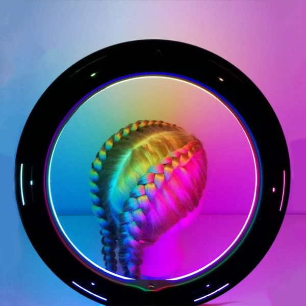 Кольцевая светодиодная цветная лампа RGB LED MJ26 Набор блогера селфи кольцо со штативом Мечта тиктокера 26 см