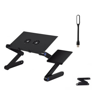 Столик трансформер с кулером для ноутбука набор с USB лампой Laptop Table T8 складной с вентилятором