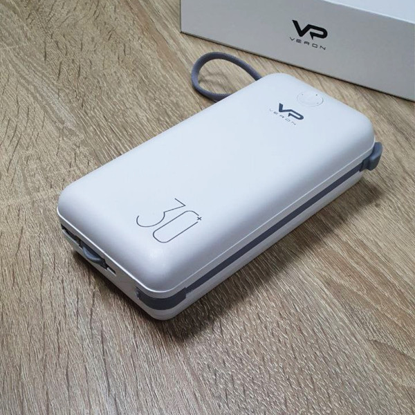 Powerbank Портативный Повербанк Veron 30000mAh Пауэрбанк для зарядки телефона Micro Type-c Lightning павербенк