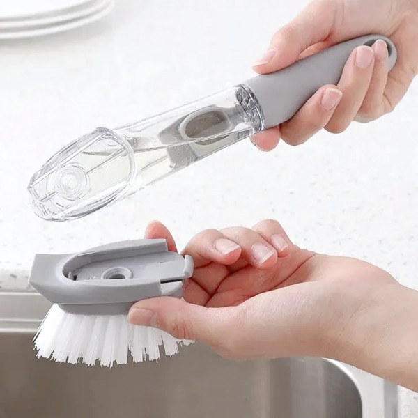 Щетка с дозатором для мытья посуды Automatic Decontamination Wok Brush многофункциональная с насадками Щетка с дозатором для мытья посуды Automatic Decontamination Wok Brush многофункциональная с насадками