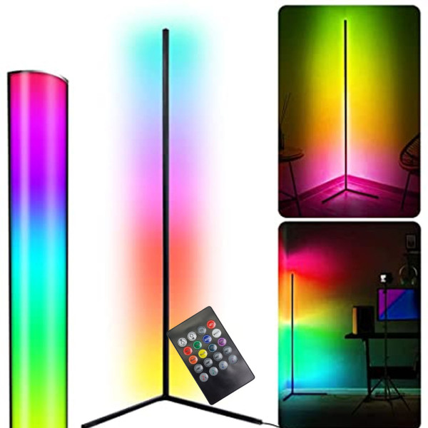 Светодиодный угловой торшер с пультом управления RGB светильник с регулировкой яркости лампа 130 см складная