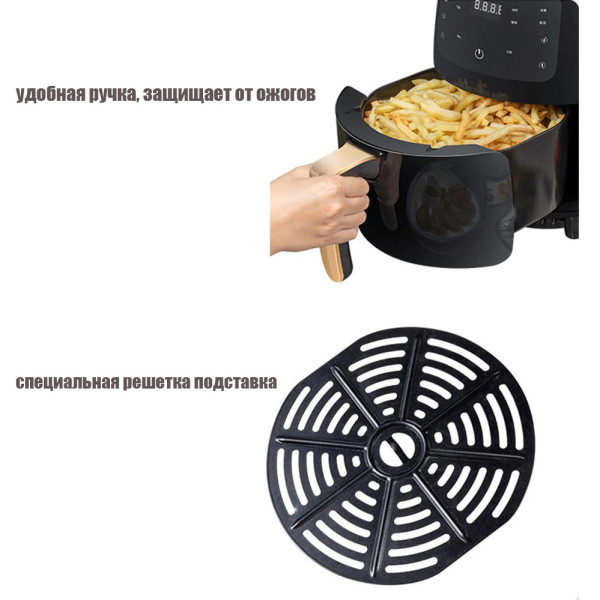 Фритюрниця безмасляна S18 аерофритюрниця фритюрниця без олії 6л 3600Вт Аеро-фритюрниця Фритюрниця безмасляна S18 аерофритюрниця фритюрниця без олії 6л 3600Вт Аеро-фритюрниця