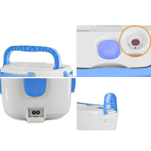 Ланч-бокс с подогревом от сети 220V Голубой Electric lunch box Контейнер для еды судок для обедов
