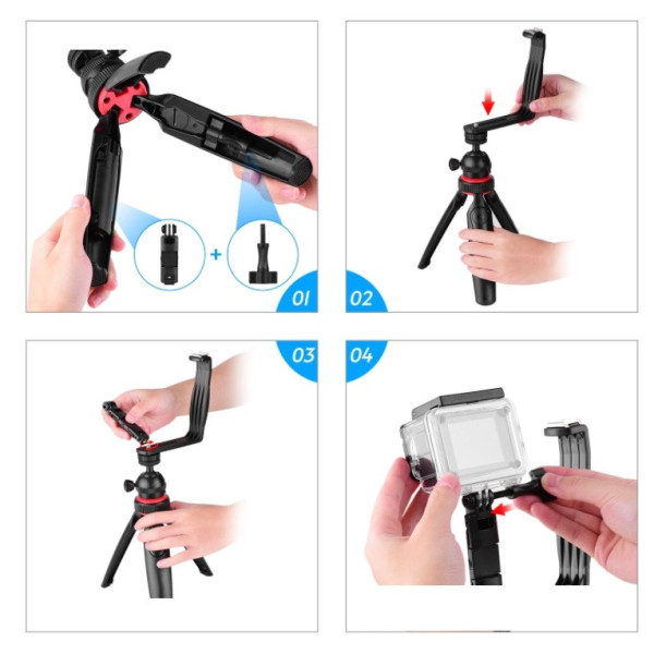 Набор для блогера Vlogger Kit штатив крепление для телефона микрофон LED свет комплект для видео со штативом