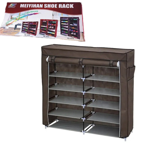 Тканевый шкаф для хранения обуви складная полка органайзер Shoe Cabinet каркасный стеллаж в прихожую