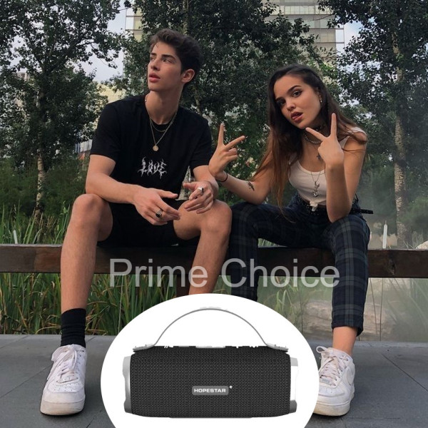 Портативная беспроводная Bluetooth колонка Hopestar H24 (Серая). Мощная, USB, FM, стерео акустика. Спикерфон