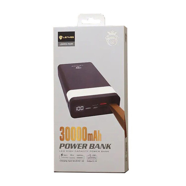 PX391 внешний аккумулятор 30000 mAh Power bank зарядное устройство повербанк тайп си и юсб Lightning
