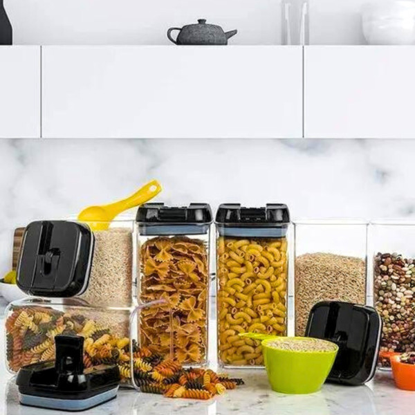 Набор герметичных контейнеров Food storage 6 шт пластиковые Органайзер для хранения сыпучих продуктов и круп