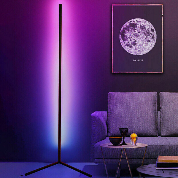 Угловой напольный RGB светодиодный LED торшер лампа с пультом RGB-светильник регулируемой яркостью лед ночник