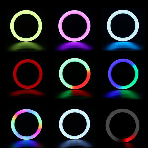 Кольцевая светодиодная цветная лампа RGB LED MJ18 Набор блогера селфи кольцо со штативом Мечта тиктокера 45 см