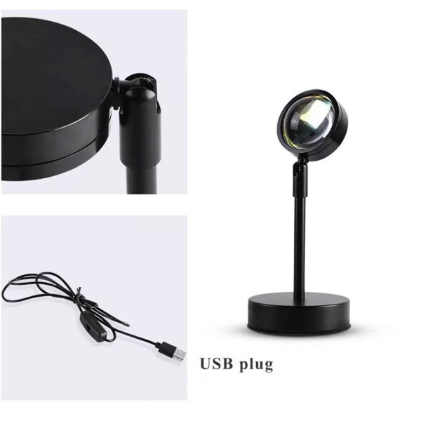 Проекционный светильник Sunset Lamp закат USB проектор атмосферная лампа для фото металлическая