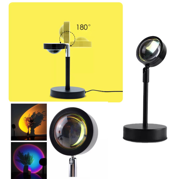 Проекционный светильник Sunset Lamp закат USB проектор атмосферная лампа для фото металлическая