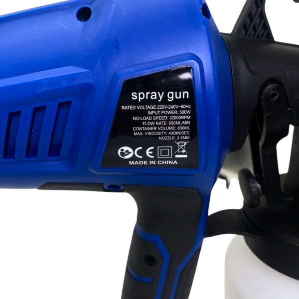 Краскопульт электрический Spray Gun краскораспылитель 500Вт на 3 режима распыления Пульверизатор 800мл Краскопульт электрический Spray Gun краскораспылитель 500Вт на 3 режима распыления Пульверизатор 800мл