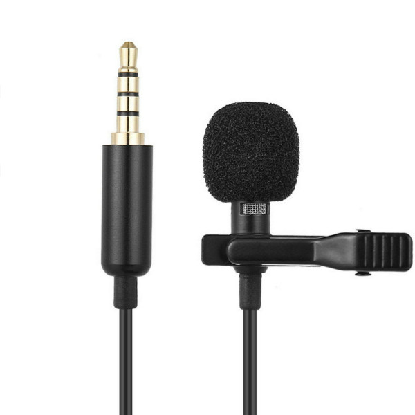 Микрофон петличный для записи звука Петличка блогерская для смартфона Mic M-01 jack 3.5 мм с клипсой стерео