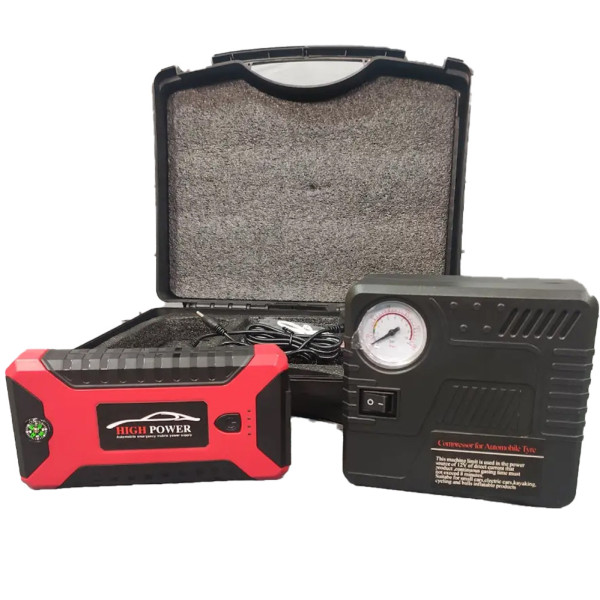 Пусковая зарядка JUMPSTARTER автомобильная пуско-зарядное устройство портативный бустер с компрессором Пусковая зарядка JUMPSTARTER автомобильная пуско-зарядное устройство портативный бустер с компрессором