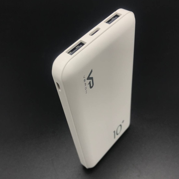 Повербанк Power Bank Портативный аккумулятор Powerbank 2USB Павер бенк Повер банк Veron Белый 10000 mAh
