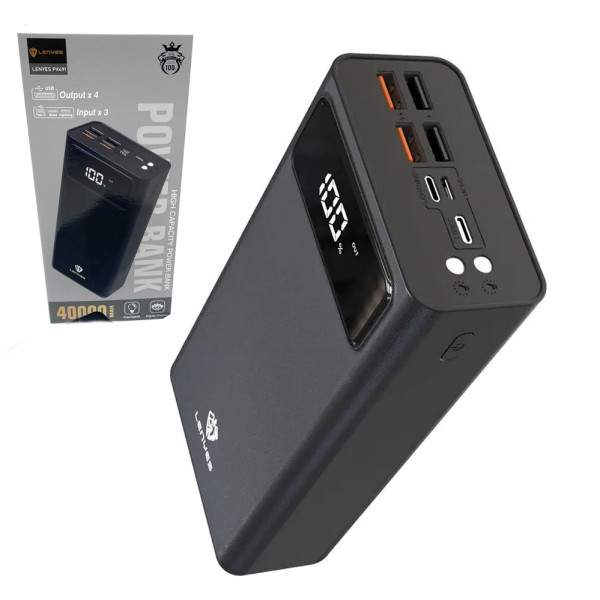 Повербанк 40000 mAh Power bank Портативный PX491 Зарядное устройство для телефона Lightning Type-C 4 USB
