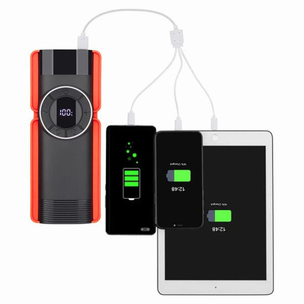 Пуско зарядное устройство CP-F77 8000 mAh с компрессором и фонариком пусковая зарядка 400/800A для авто Пуско зарядное устройство CP-F77 8000 mAh с компрессором и фонариком пусковая зарядка 400/800A для авто