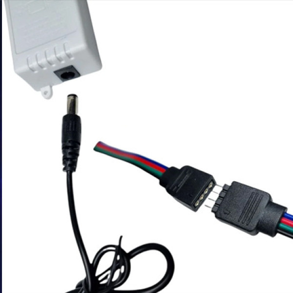Светодиодная лента Led Strip RGB 5 м 2835 силиконовая с пультом и переходником светодиодное освещение