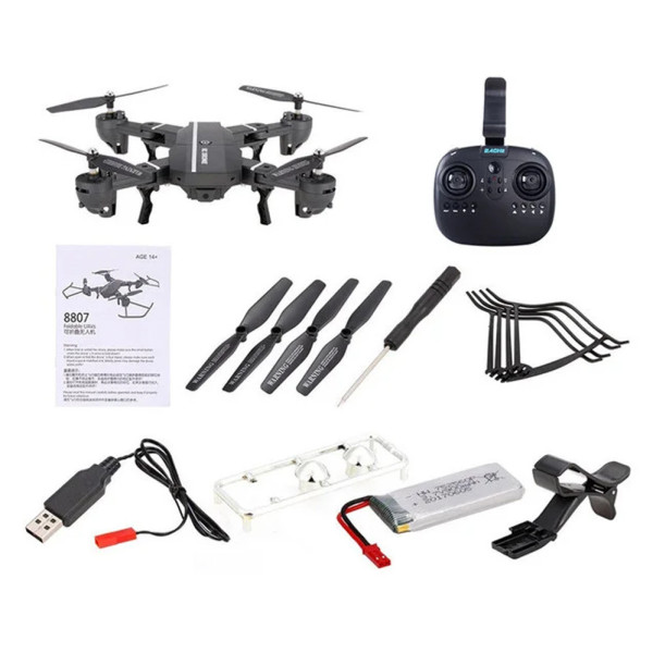 Квадрокоптер селфи-дрон складной RC DRON с Full HD WiFi камерой 8МП дрон Радиоуправляемый компактный с пультом