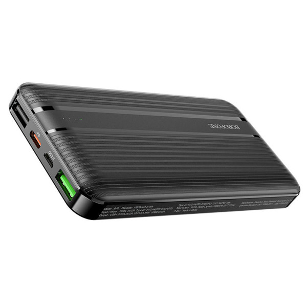 Портативный внешний аккумулятор  BJ9 10000 mAh чорный Power bank зарядное устройство повербанк usb Type-C