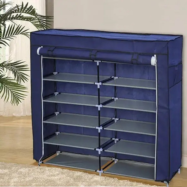 Тканевый шкаф для хранения обуви складная полка органайзер Shoe Cabinet каркасный стеллаж в прихожую