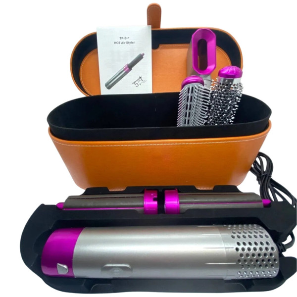 Фен стайлер​​​​​​​ 5 в 1 в подарочной коробке HAIR BRUSH щетка с насадками для завивки и укладки волос