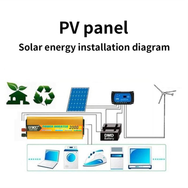 Преобразователь инвертор от аккумулятора 12V-220V Power Inverter напряжения 2000W автомобильный Преобразователь инвертор от аккумулятора 12V-220V Power Inverter напряжения 2000W автомобильный