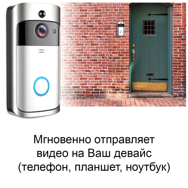 Беспроводной видеозвонок с датчиком движения HD Wi-Fi Eken V5 Black Bluetoth видео звонок глазок на дверь Беспроводной видеозвонок с датчиком движения HD Wi-Fi Eken V5 Black Bluetoth видео звонок глазок на дверь