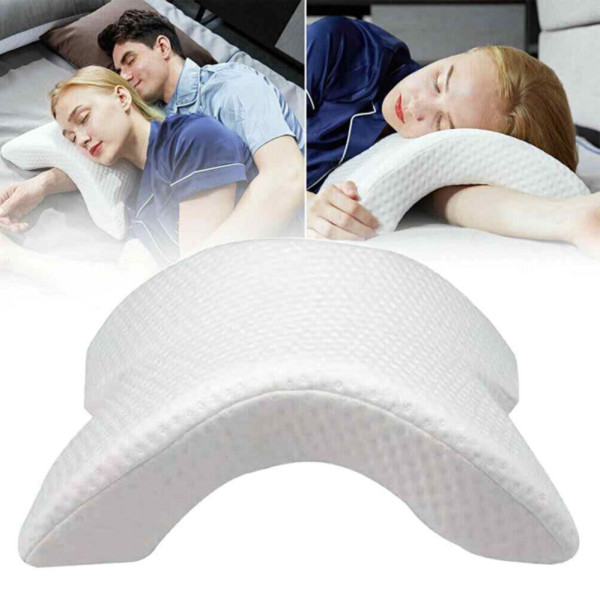 Ортопедическая Подушка туннель с памятью Memory Foam Pillow с тоннелем для руки для шеи с пеной Белая