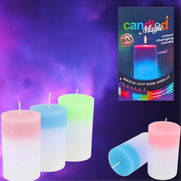 Свеча из воска с подсветкой светодиодная хамелеон Candled Magic LED меняющая цвет декоративная