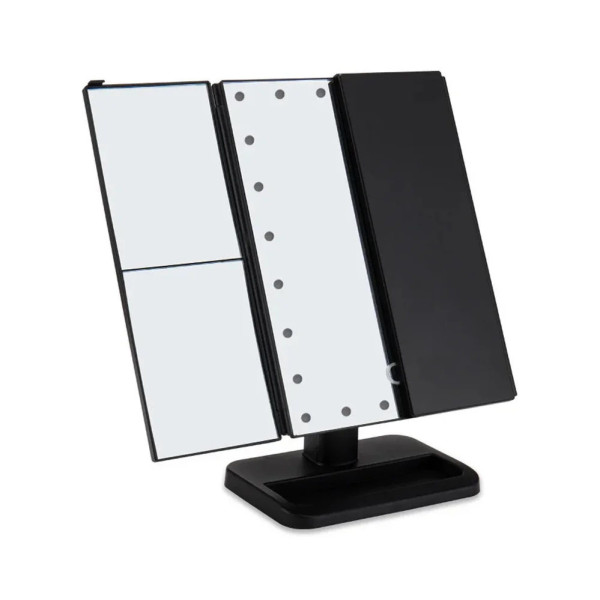 Зеркало с подсветкой косметическое для макияжа настольное тройное 22 LED Mirror с диодами