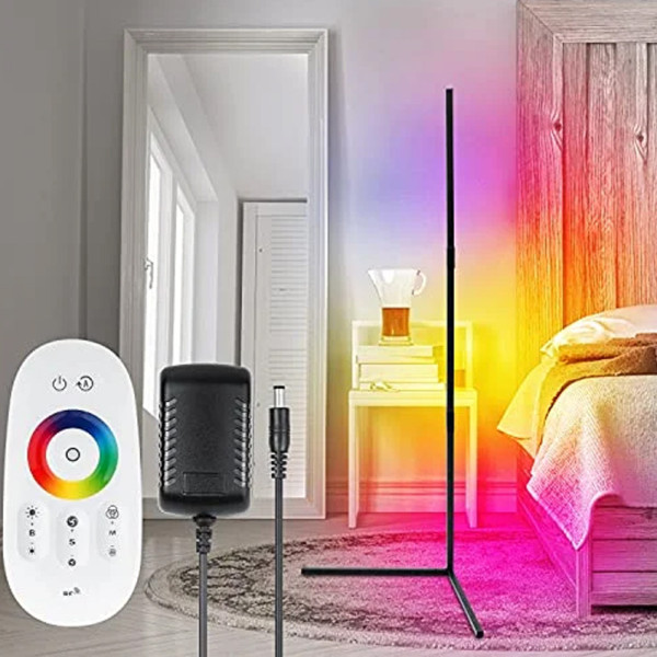 Угловой напольный RGB светодиодный LED торшер лампа с пультом RGB-светильник регулируемой яркостью лед ночник